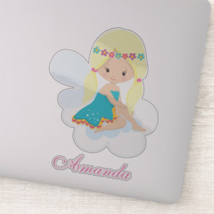 Fairly Floral Daughter pastel Pink Name Sticker