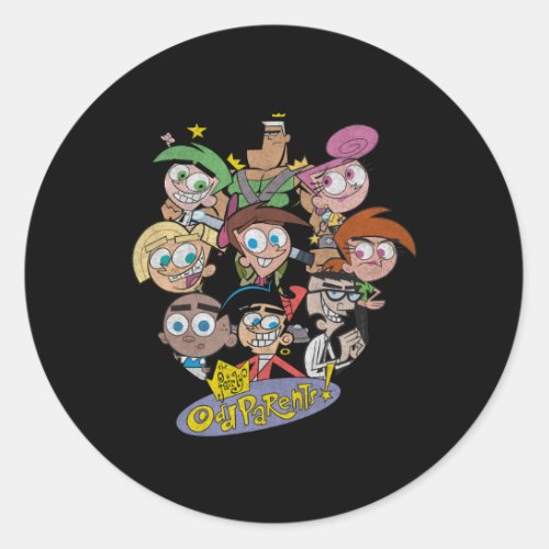 Fairly Oddparents Characters In Frame Classic Round Sticker