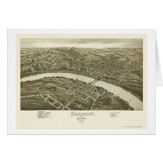 Fairmont, WV Panoramic Map - 1897 Cards (Front Horizontal)