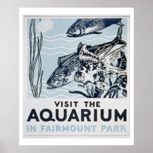 Fairmount Park Aquarium Vintage WPA Poster