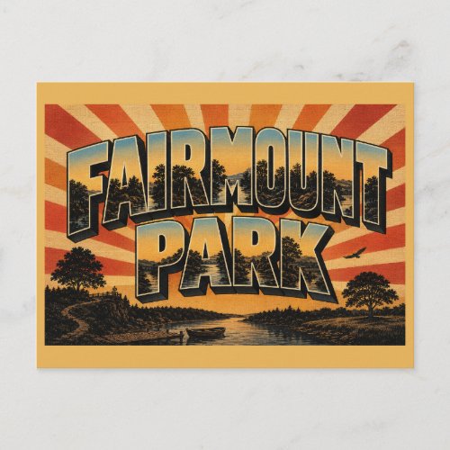 Fairmount Park PA Schuylkill River Woodlands Art Postcard