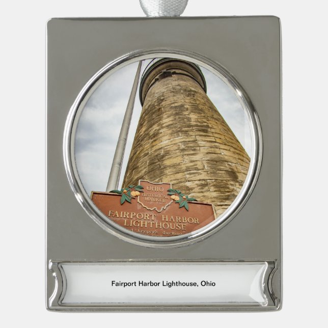 Fairport Harbor Lighthouse Ceramic Ornament (Front)
