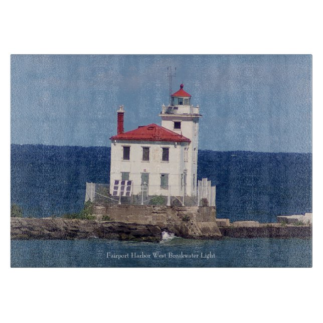Fairport Harbor West Breakwater Light Cutting Board (Front)