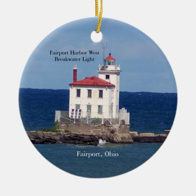 Fairport Harbor West Breakwater Light ornament (Front)