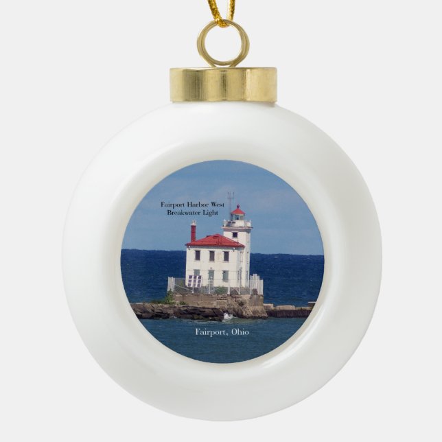 Fairport Harbor West Breakwater Light ornament (Front)