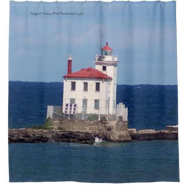 Fairport Harbor West Breakwater Light Shower Curtain (Front)
