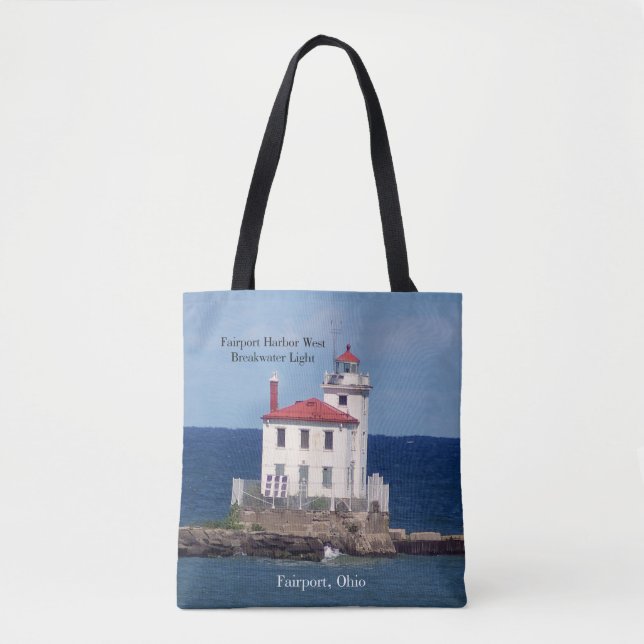 Fairport Harbor West Breakwater Light tote bag (Front)