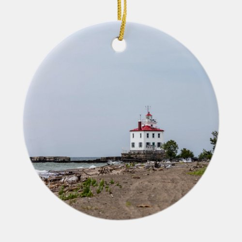 Fairport Harbor West Breakwater Lighthouse Ceramic Ornament