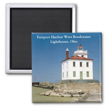 Fairport Harbor West Breakwater Lighthouse Magnet by LighthouseGuy at Zazzle
