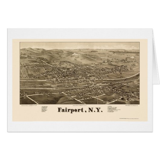 Fairport, NY Panoramic Map - 1885 Cards (Front Horizontal)