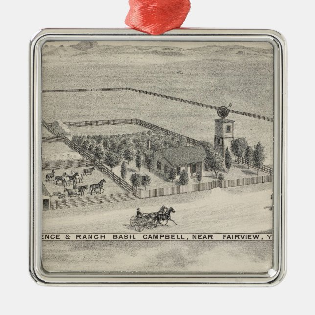 Fairview res, ranches metal ornament (Front)