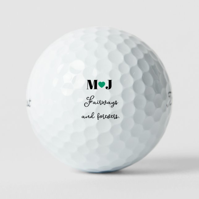 'Fairways and Forevers' Golf Course Wedding Favors Balls (Front)