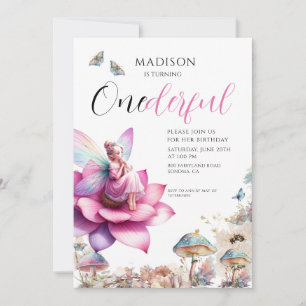 Fairy 1st Birthday Enchanted Forest Invitation