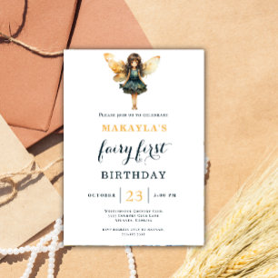 Fairy 1st Birthday Enchanted Garden Whimsical Invitation
