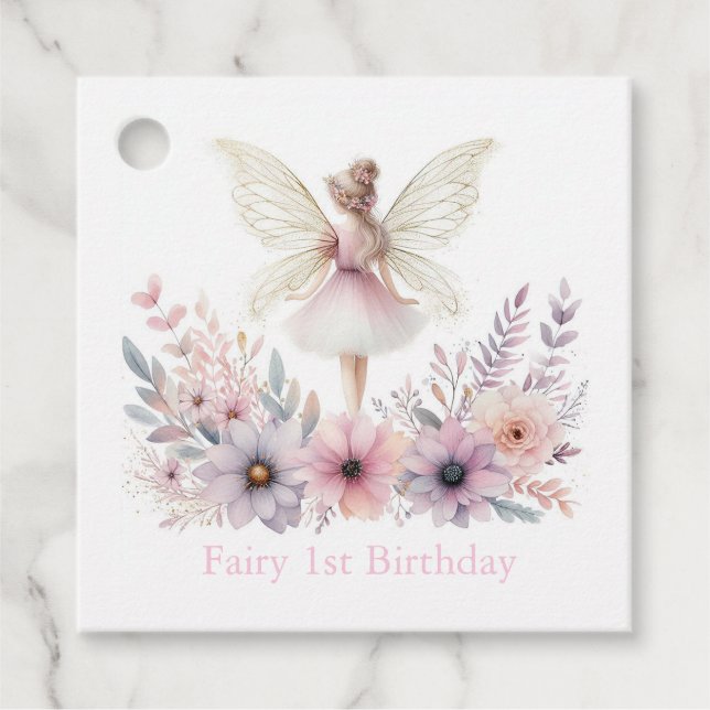 Fairy 1st Birthday Favor Tags (Front)