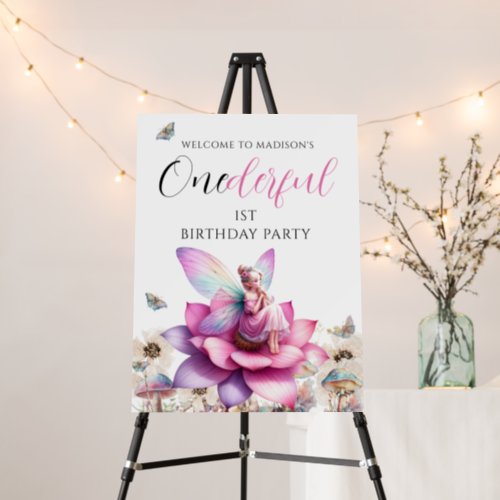 Fairy 1st Birthday Party Welcome Sign