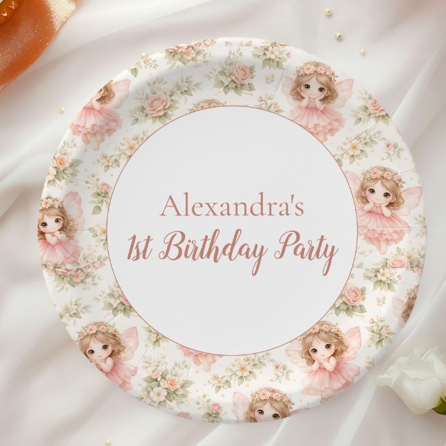 Fairy 1st Birthday Storybook Paper Plates (Creator Uploaded)