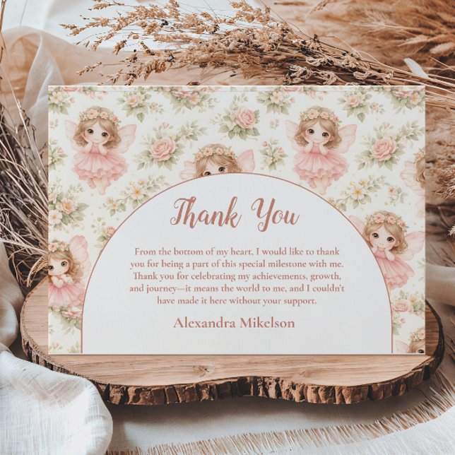 Fairy 1st Birthday Storybook Thank You Card (Creator Uploaded)