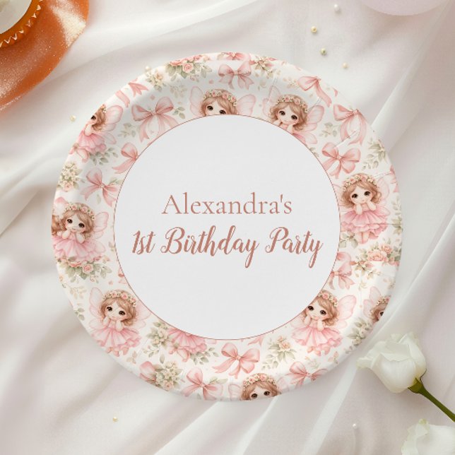 Fairy 1st Birthday Whimsical Garden Paper Plates (Creator Uploaded)