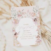 Fairy 1st Pink Floral Girls Birthday