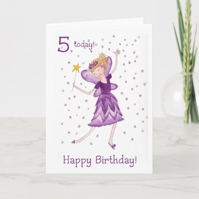 Fairy 5th Birthday Card (Front)