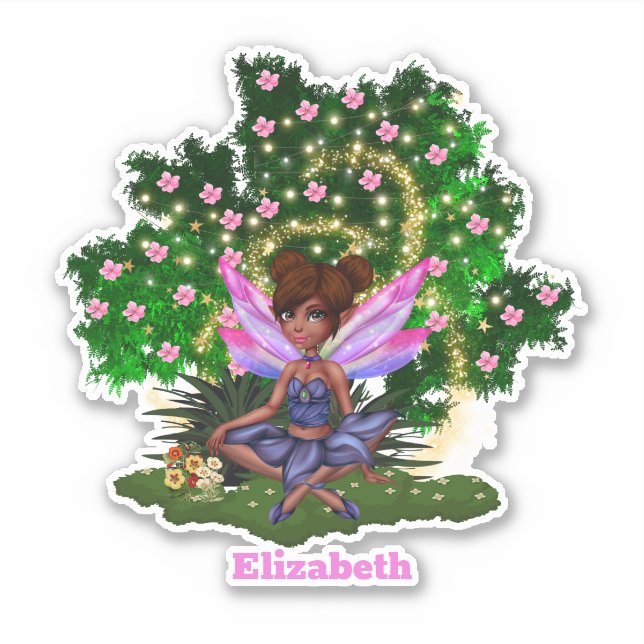 Fairy African American cherry blossom tree name Sticker (Front)