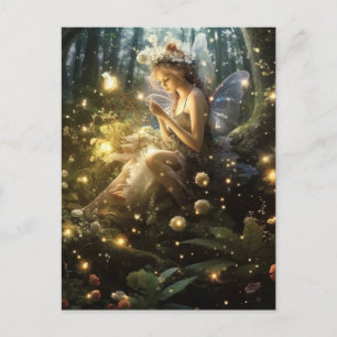 Fairy Among the Fireflies Postcard