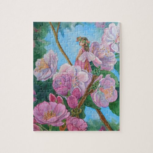 Fairy Amongst the Cherry Blossoms Jigsaw Puzzle