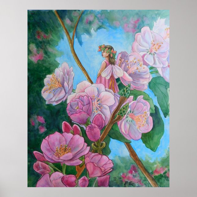 Fairy Amongst the Cherry Blossoms Poster (Front)
