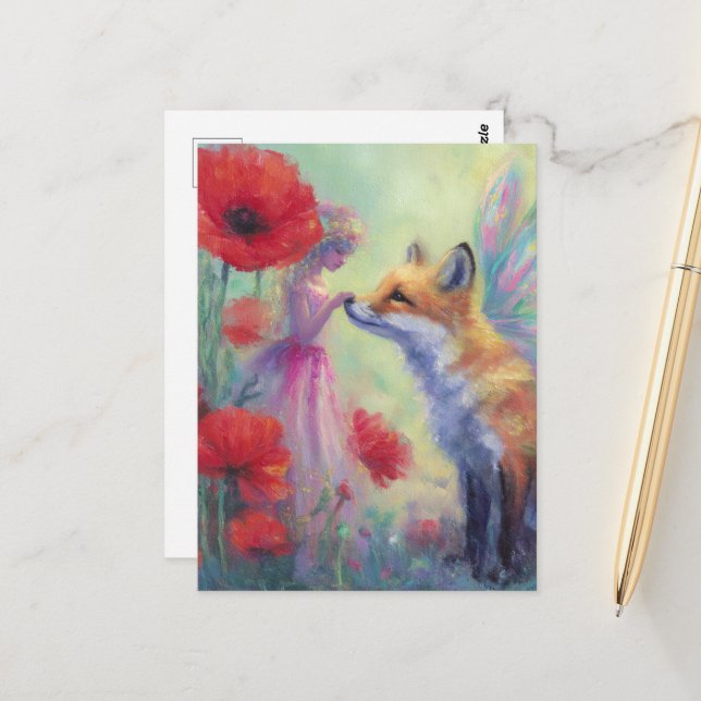 Fairy and a Fox  Postcard (Front/Back In Situ)