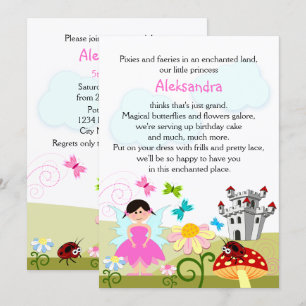 Fairy and Butterflies Birthday Party Invitation