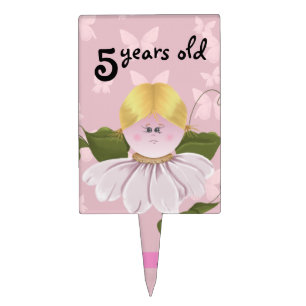 Fairy and Butterflies Girls Birthday Cake Topper