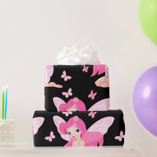 Fairy And Butterflies Wrapping Paper