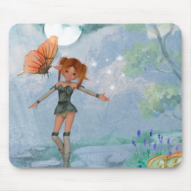 Fairy and Butterfly Mouse Pad (Front)