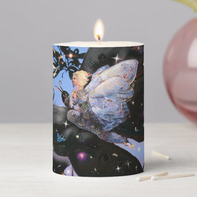 Fairy and Butterfly Pillar Candle (In Situ)