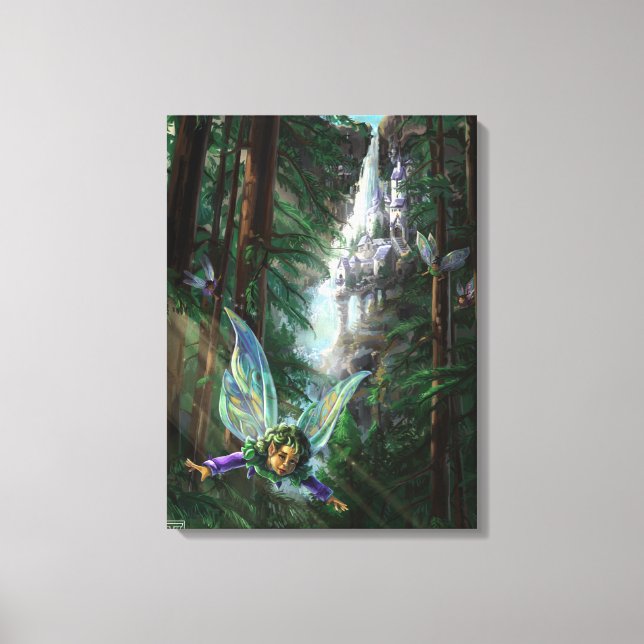 Fairy and Castles Fantasy Art Canvas Print (Front)