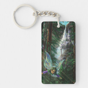 Fairy and Castles Fantasy Art Keychain