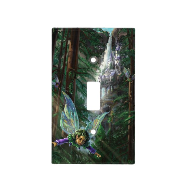 Fairy and Castles Fantasy Art Light Switch Cover (Front)
