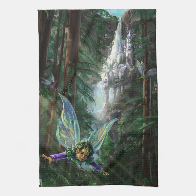 Fairy and Castles Fantasy Art Towel (Vertical)