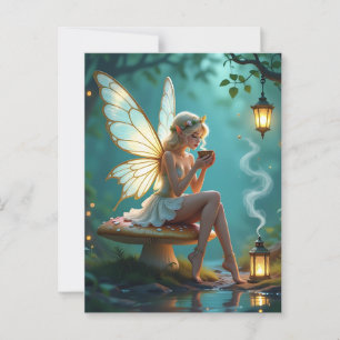 Fairy and Coffee Keeping in Touch Postcard