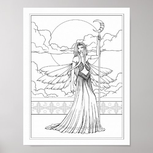 Fairy and Coloring Page by Molly Harrison Poster