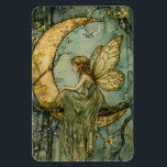 Fairy And Crescent Moon Magnet<br><div class="desc">A magical fairy pixie sits on a crescent moon. A mystical fairy core poster for kid's room. Available in print or as a digital download. Create your own magnetic wall art wall or board.</div>