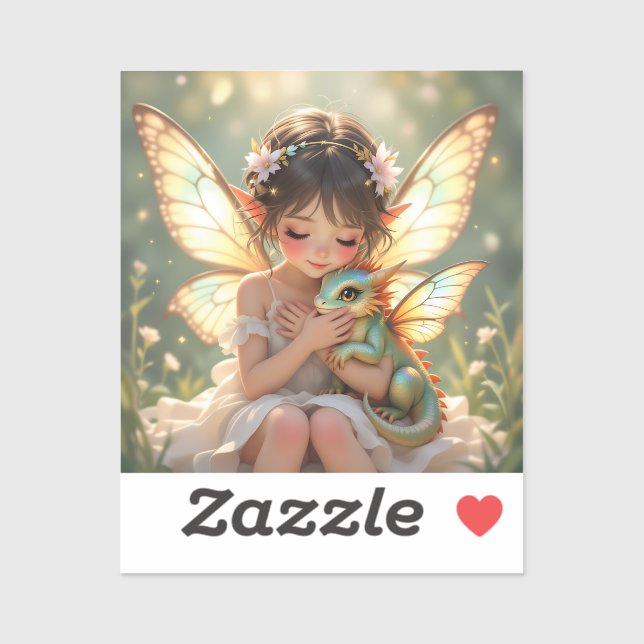 Fairy and Dragon | Chibi Anime Fairy Tale Sticker (Sheet)