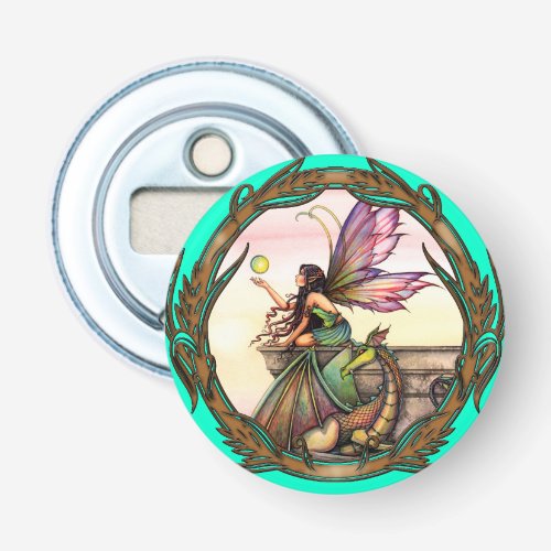 Fairy and Dragon Fantasy Art by Molly Harrison Bottle Opener
