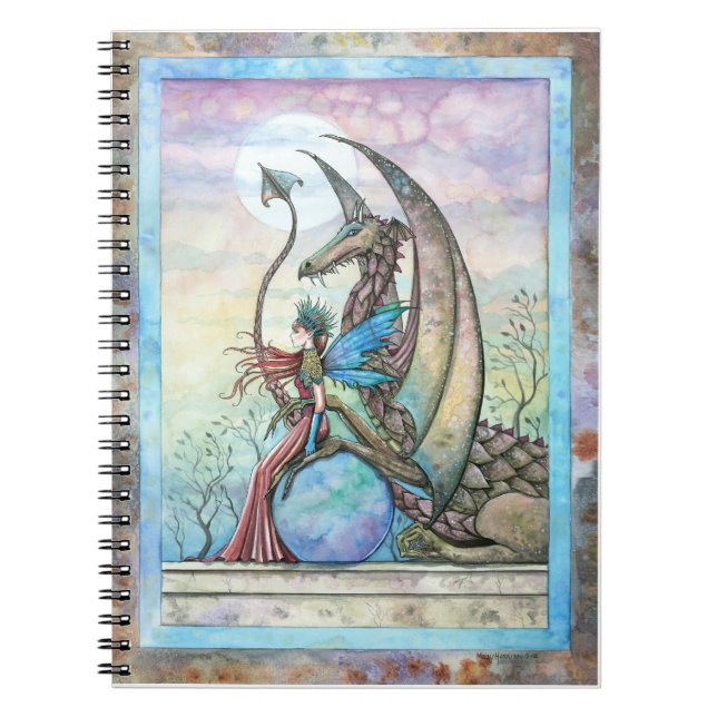 Fairy and Dragon Fantasy Art Notebook (Front)
