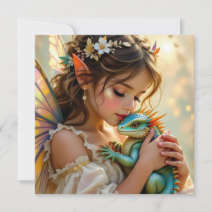 Fairy and Dragon Mystical Girl's Card
