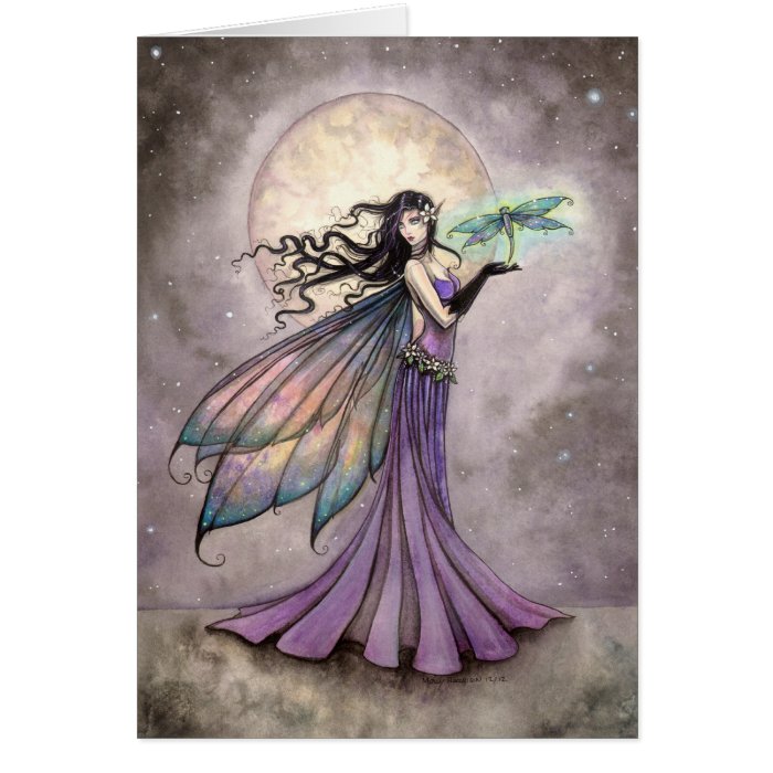 Fairy and Dragonfly Fantasy Art Card