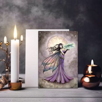 Fairy And Dragonfly Fantasy Art Card by robmolily at Zazzle