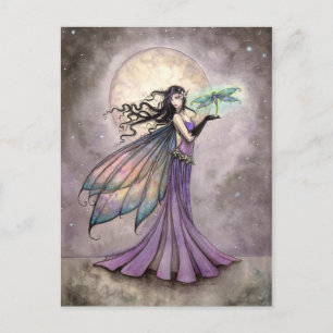 Fairy and Dragonfly Mystical Fantasy Art Postcard