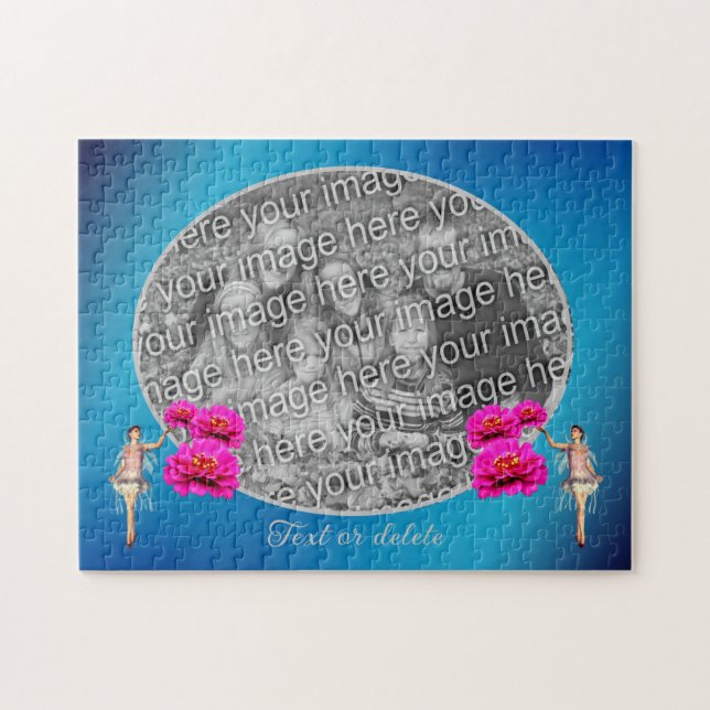 Fairy And Flowers Personalized Add Your Photo  Jigsaw Puzzle (Horizontal)